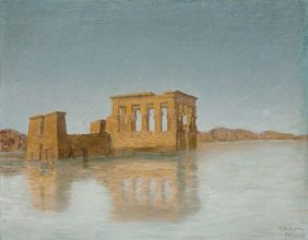 Tempel von Philae in Oberägypten Öl auf Holz 1907